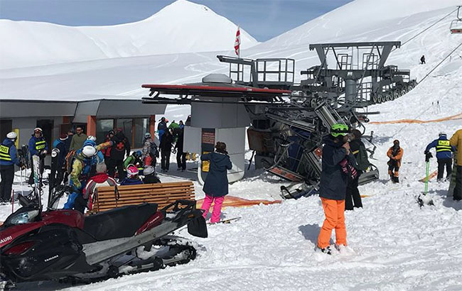 У Грузії через аварію підйомника на гірськолижному курорті постраждали 10 людей